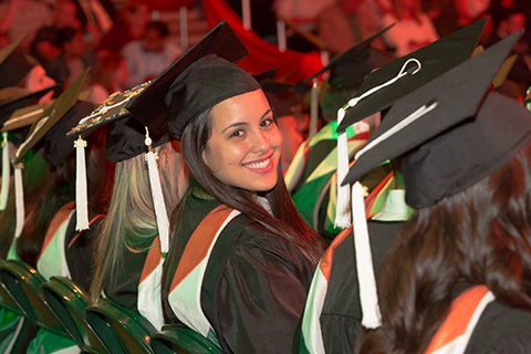 A student at the graduation ceremony.